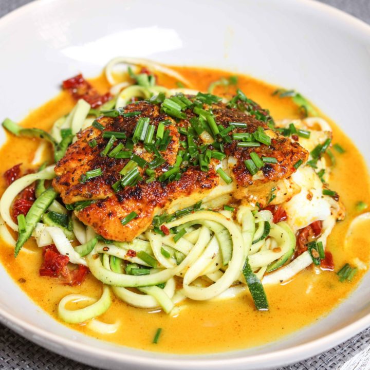 Red Snapper Creamy Zoodles